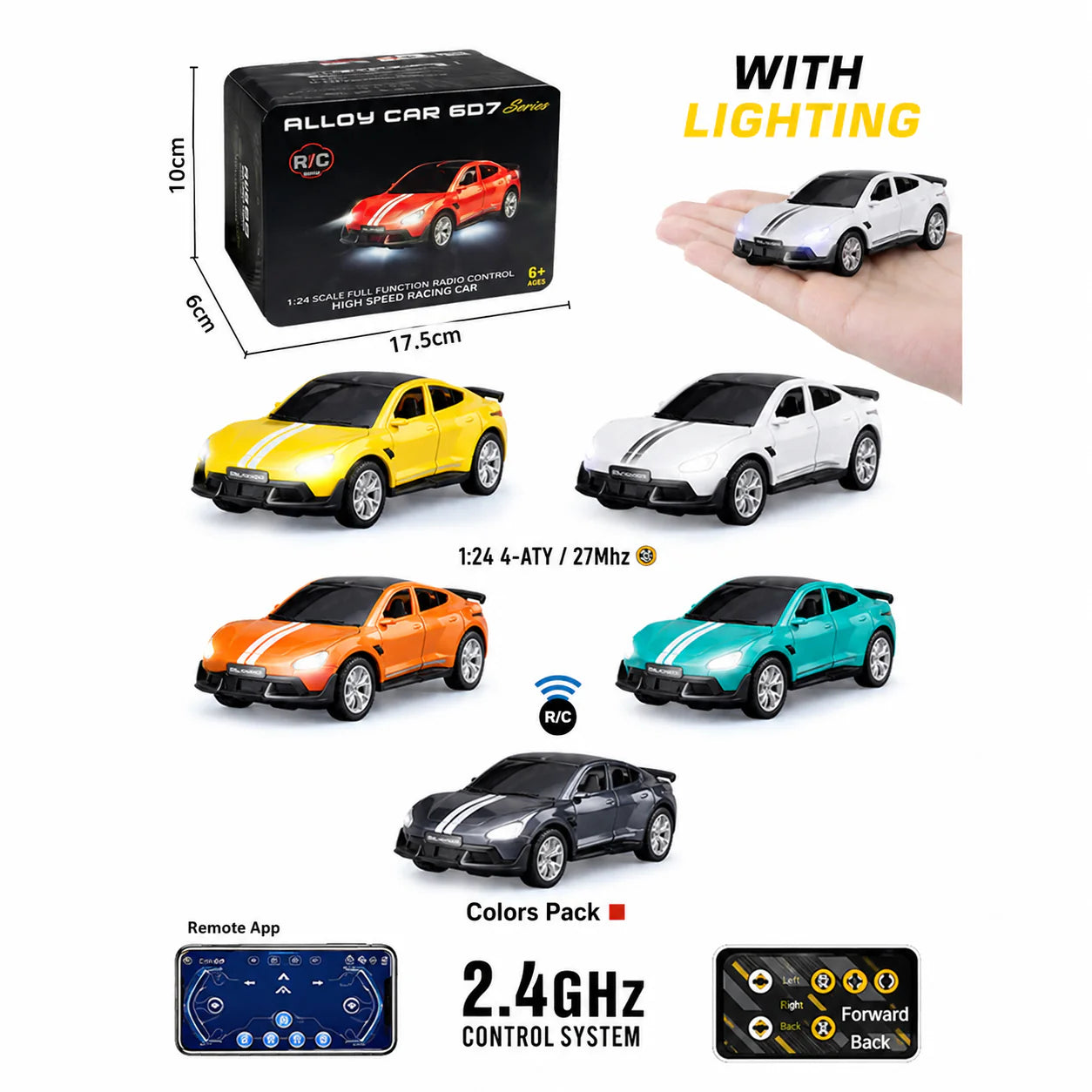 TRASPED HG4-417 Lamborghini Urus 1:64 Mini RC Car | Metal body | LED | App Control
