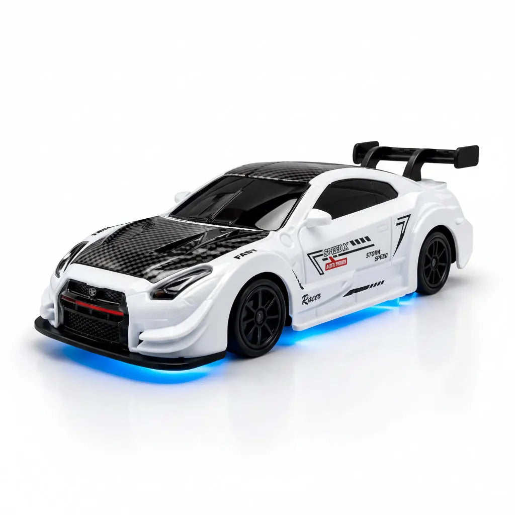 88RC Nissan GTR-Style 1:43 4WD RC Drift Car with Gyro, Alloy Body & LED Lights | Old Kid