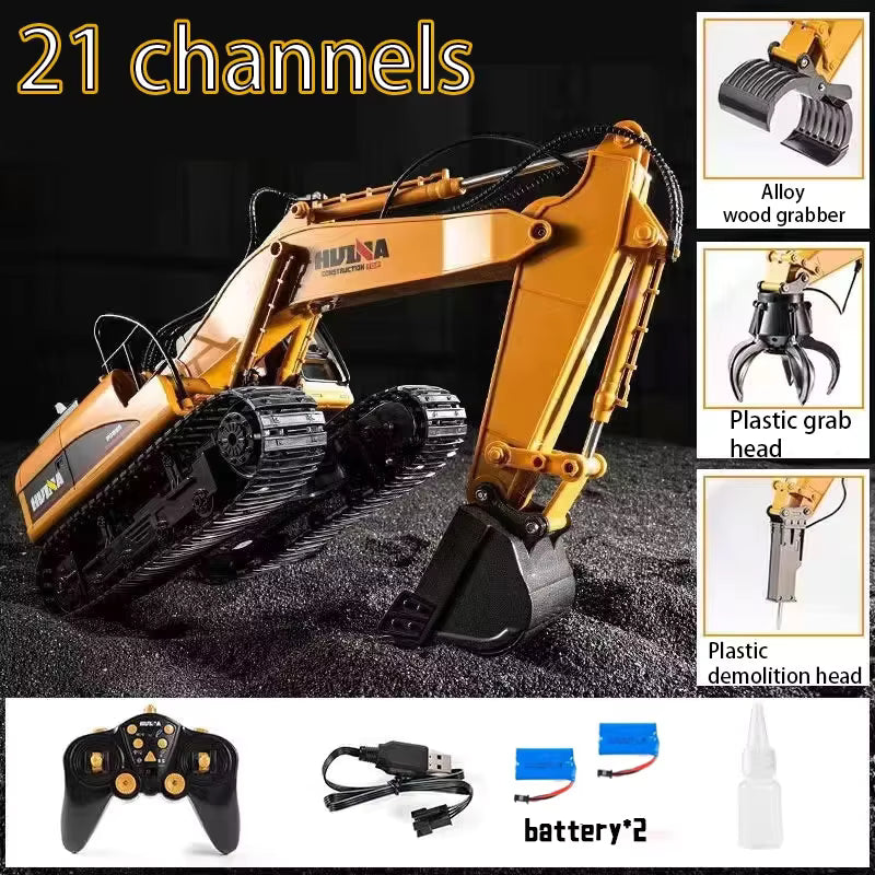 Huina 550HD 1:14 RC Excavator 21-Channel Version 2 | Semi Alloy Construction RC