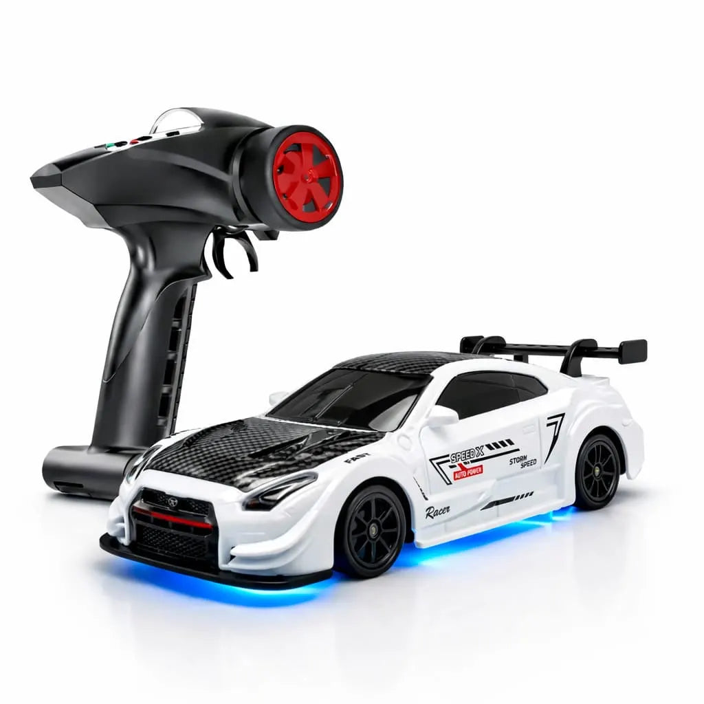 88RC Nissan GTR-Style 1:43 4WD RC Drift Car with Gyro, Alloy Body & LED Lights | Old Kid