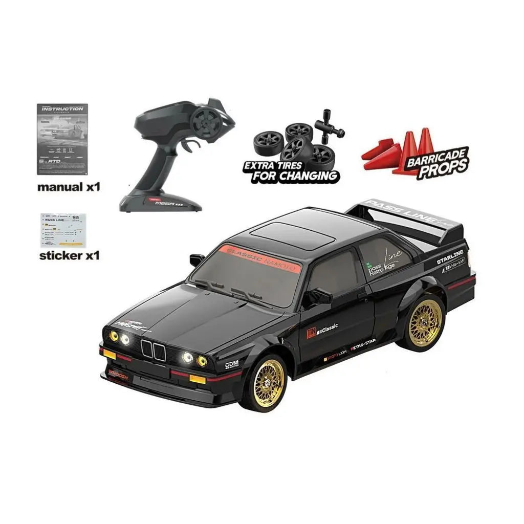 WHOOSH DC162A BMW E30 RTR 1:16 4WD Drift RC Car with ESP Gyro – 50km/h High-Speed Racing Car