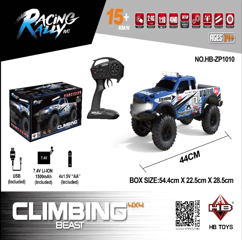HB Toys ZP1010 1:10 4WD Off-Road Rock Crawling RC Truck