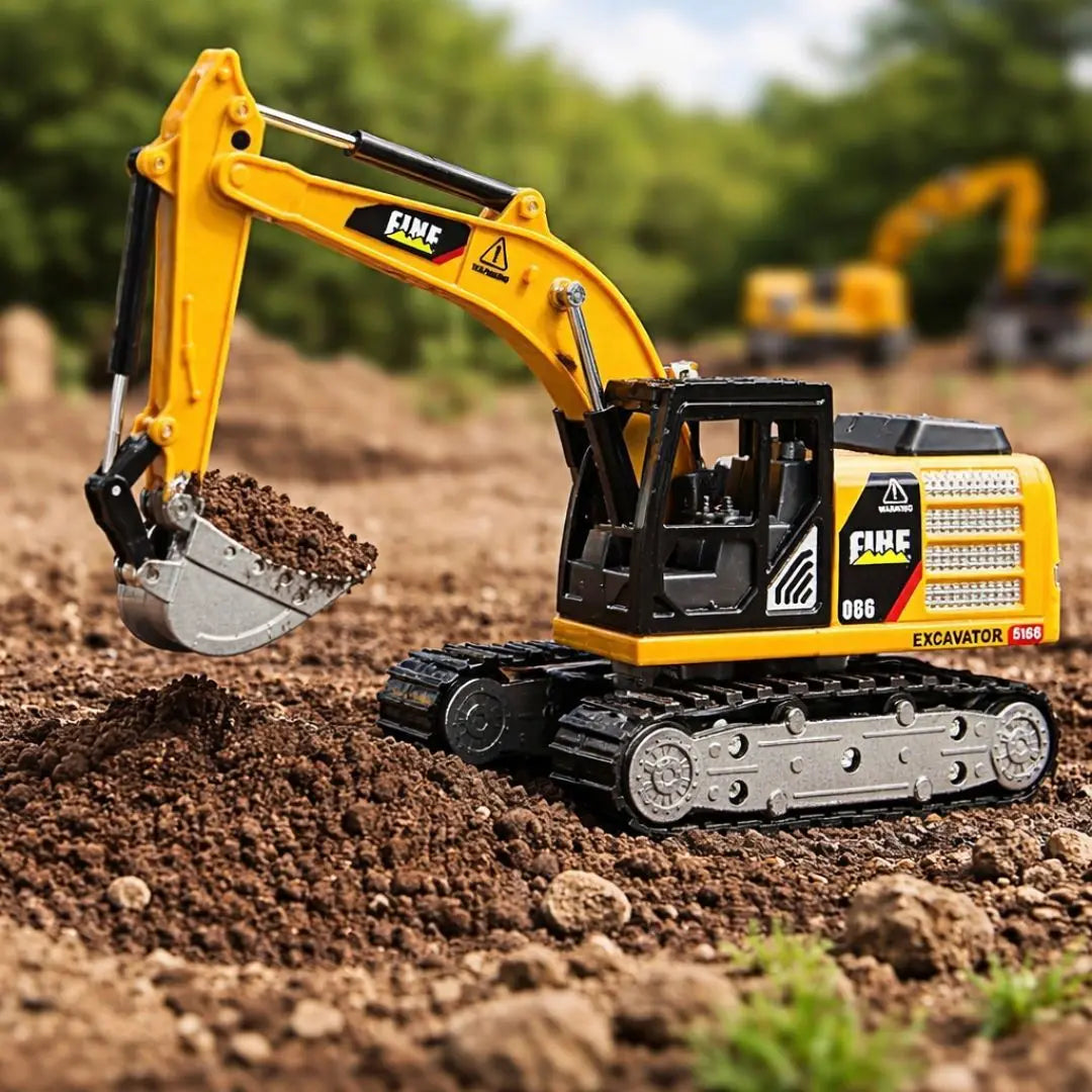 TRASPED HG4-413 1:64 Mini RC Excavator | App Control, Alloy Bucket & LED Lights