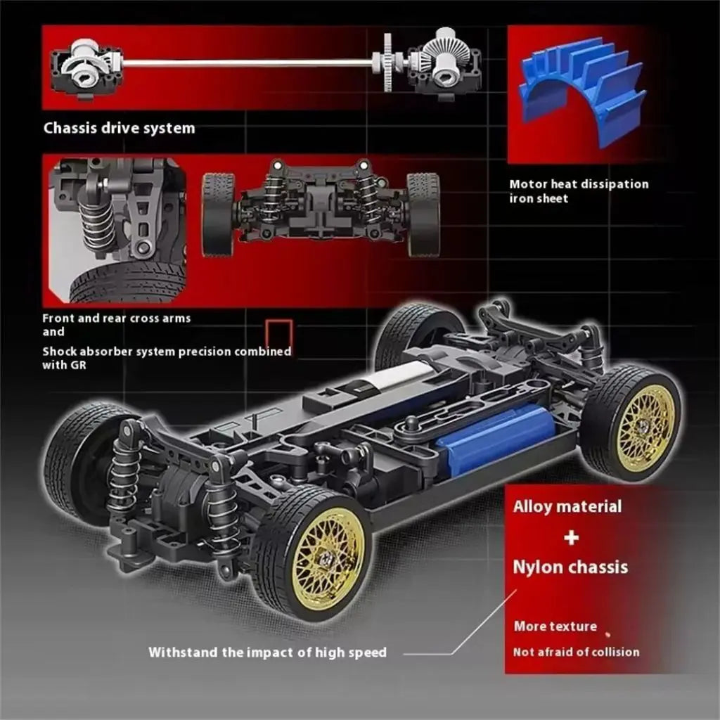 WHOOSH DC162A BMW E30 RTR 1:16 4WD Drift RC Car with ESP Gyro – 50km/h High-Speed Racing Car