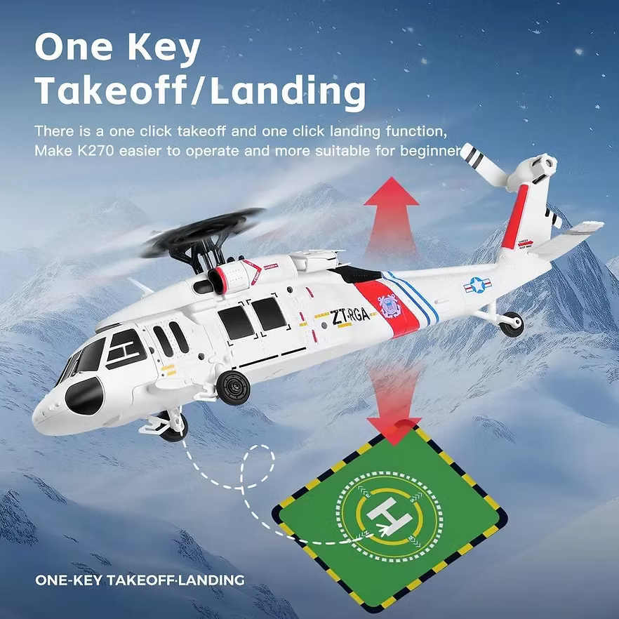 WLToys K270 Black Hawk Helicopter 4 Channel | Brushless Version | 6-Axis Gyro