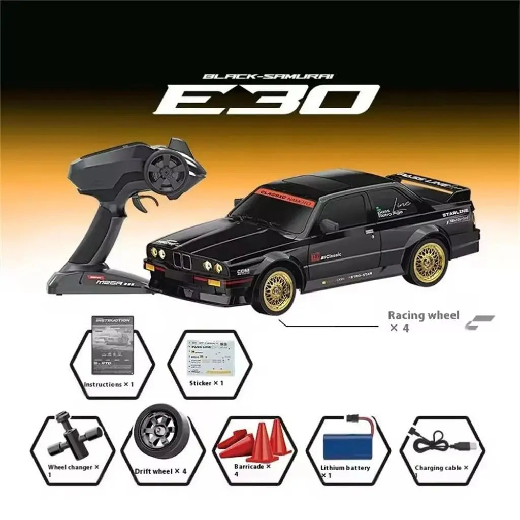 WHOOSH DC162A BMW E30 RTR 1:16 4WD Drift RC Car with ESP Gyro – 50km/h High-Speed Racing Car